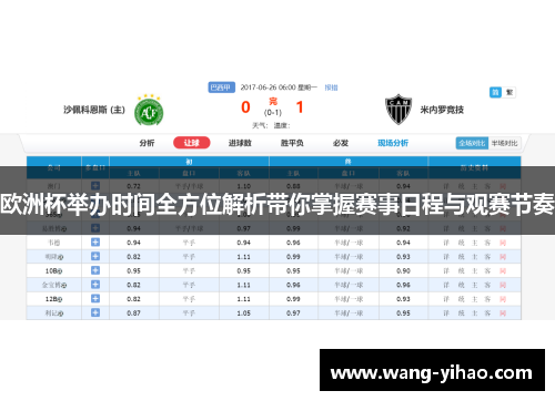 欧洲杯举办时间全方位解析带你掌握赛事日程与观赛节奏
